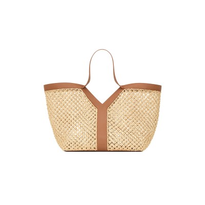 YSL BEIGE RAFFIA Y TOTE BAG 828957GAAFI2791 (37*32*22cm)